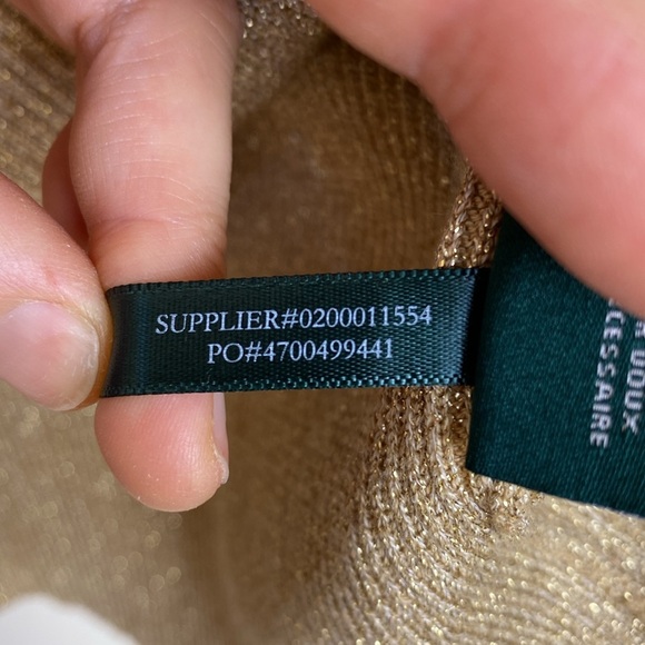 Lauren Ralph Lauren Cotton Gold Metallic Sweaters for Women, Size M - Picture 6 of 11